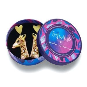 Erstwilder Giraffe Earrings - Gold and Brown